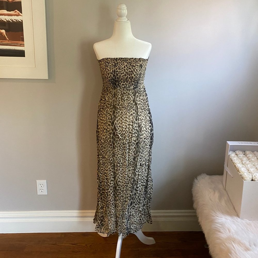Scoop NYC- Strapless- Elastic Top- Cheetah Print